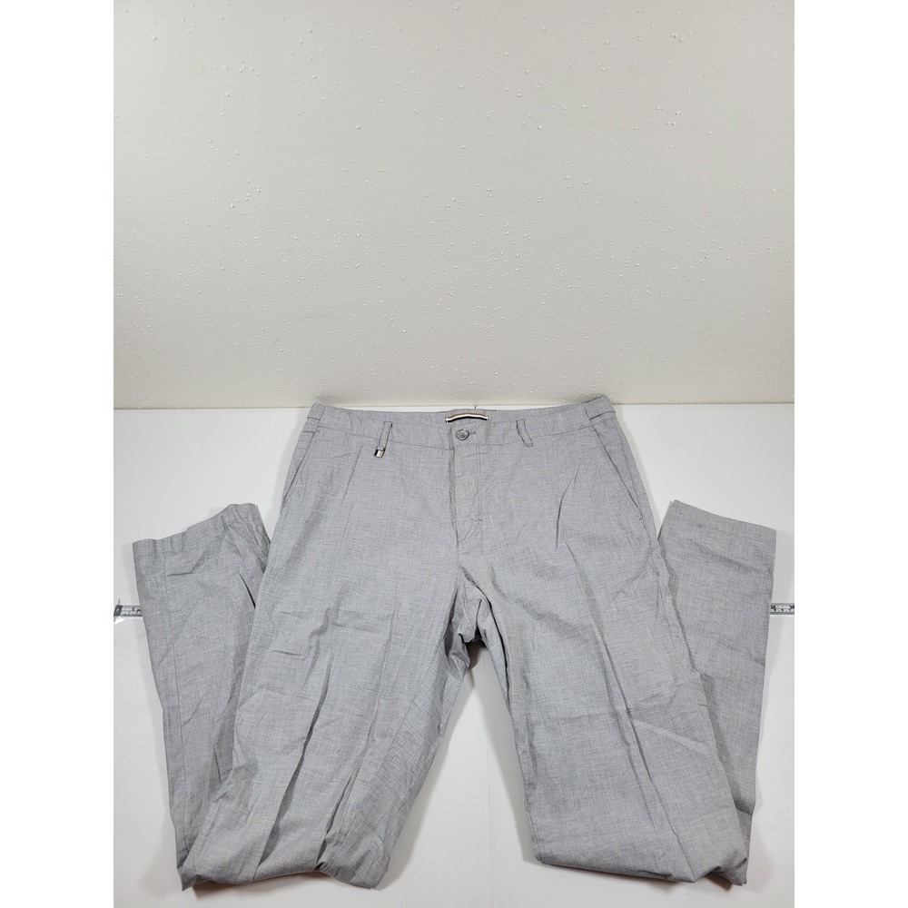 Hugo Boss Trousers Mens 38R Gray Excellent Flat Front Business Casual Pants